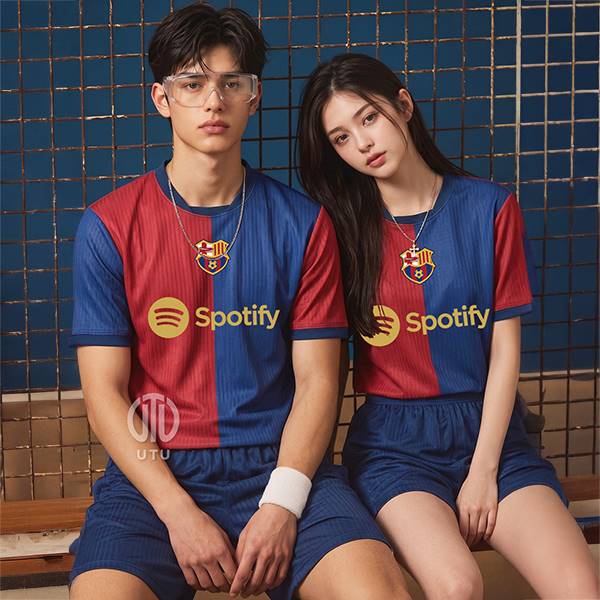 UTU105 바르셀로나 홈 선수용 쟈가드 축구복 반팔 상하 세트[아동~4XL 빅사이즈 가능]
