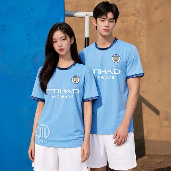 UTU116 맨시티 홈 선수용 쟈가드 축구복 반팔 상하 세트[4XL 빅사이즈 가능]